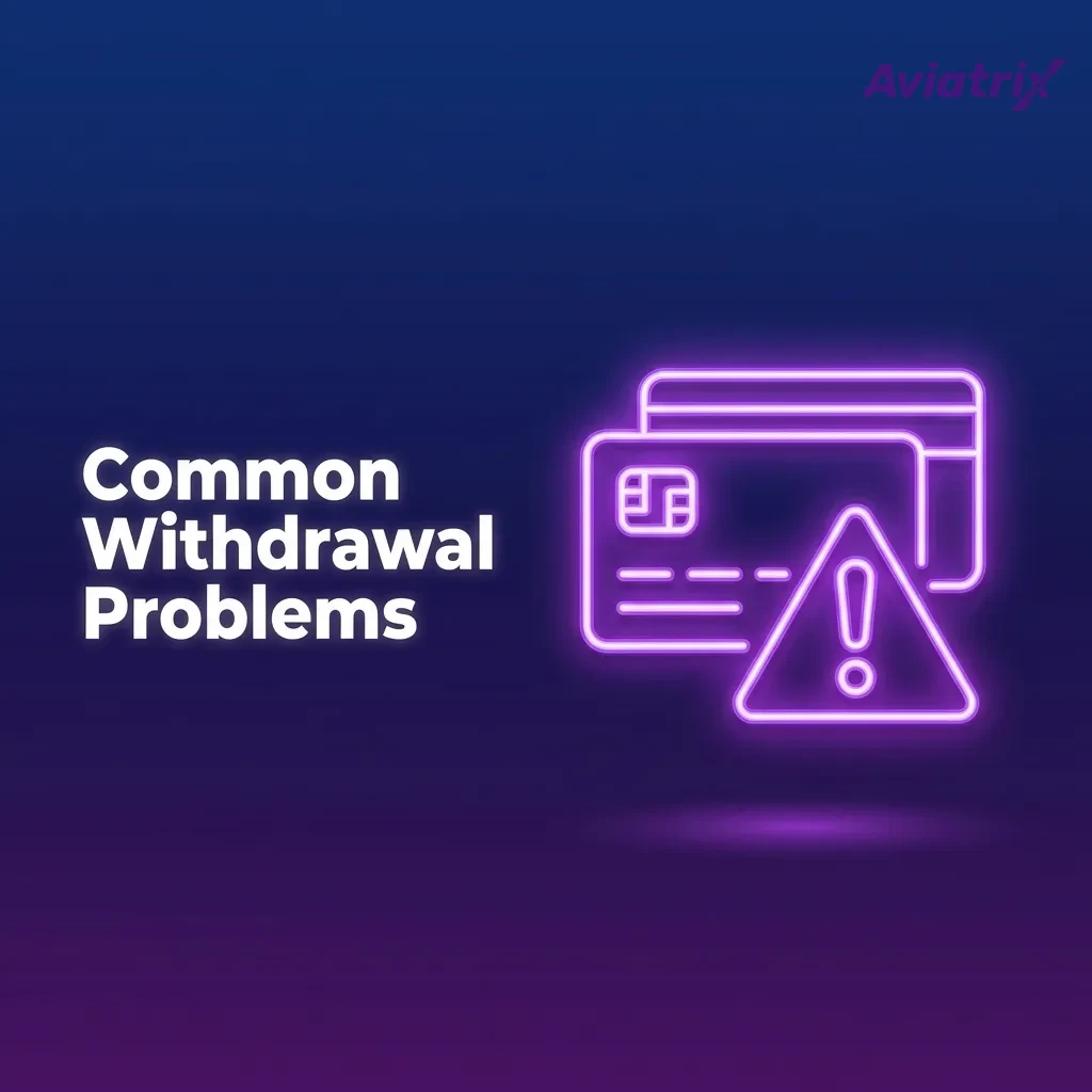 Infographic titled “Common Withdrawal Problems” listing KYC, name mismatch, limits, wagering, and payment method issues.