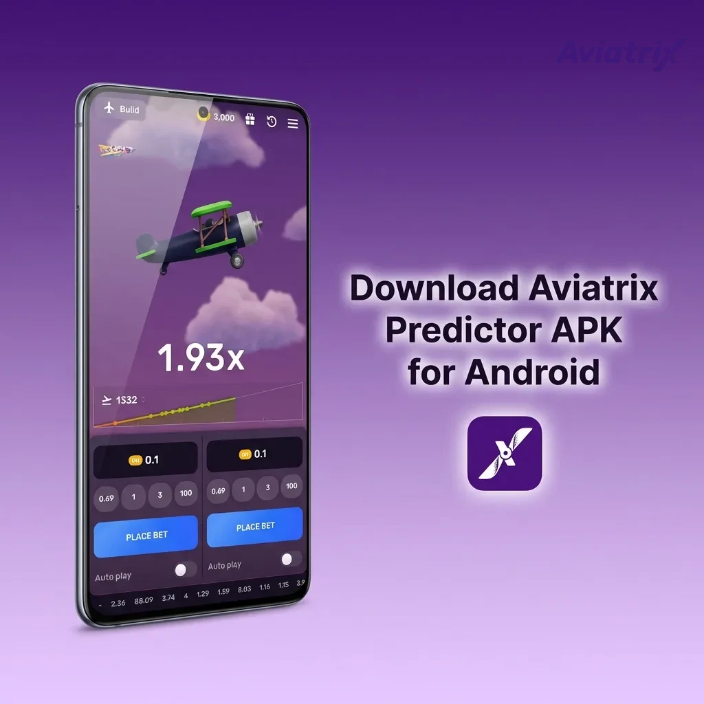 Android phone screen showing Aviatrix Predictor APK download page with warning about risky third‑party sources and secure install steps