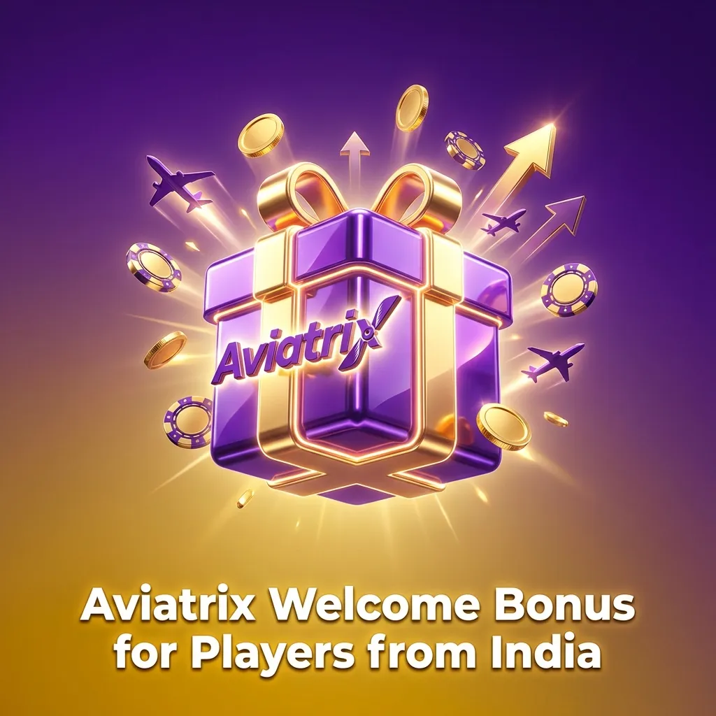 Colorful Aviatrix casino banner showing 200% welcome bonus up to ₹10,000 for new Indian players with signup steps