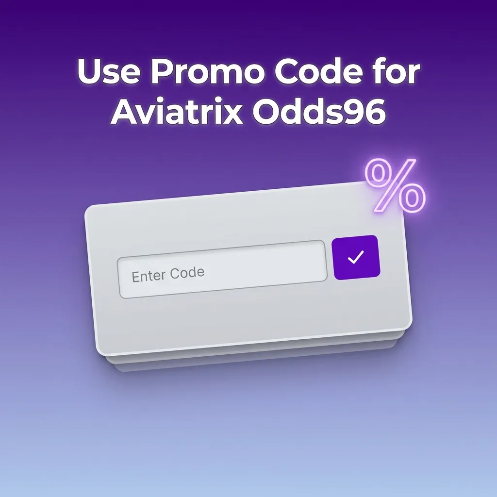 Promo code AVIATRIX96 highlighted on a betting site signup form, offering bonus, free bets, or cashback on deposits